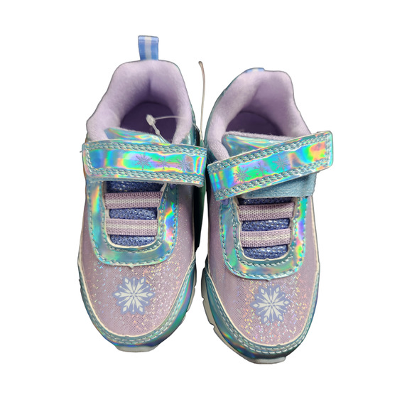 Disney Frozen Toddler Anna & Elsa Light Up Elastic Lace Sneaker NWT - Picture 3 of 9